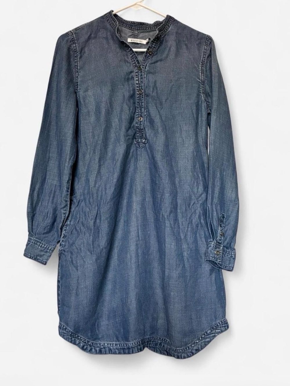 Kenneth Cole Reaction Long Sleeve Denim Shirt Dress - Blue
